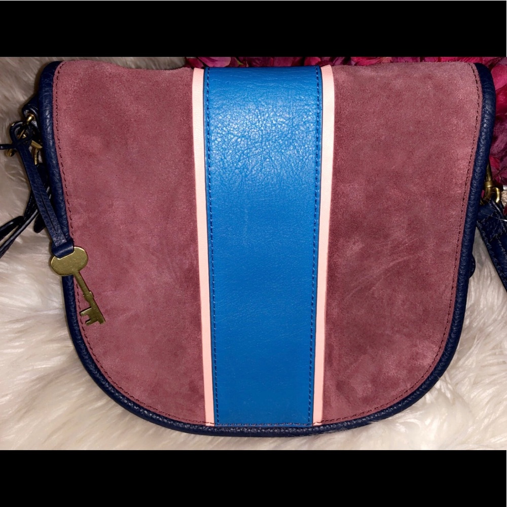 Fossil Color-Block Crossbody Saddle Bag - image 3